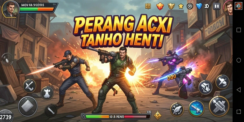 Tampilan menarik gameplay dalam 2739 dengan aksi TPS yang intens.