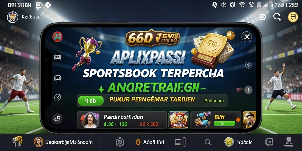Tangkapan layar menampilkan tampilan menarik aplikasi Sportsbook 66D.