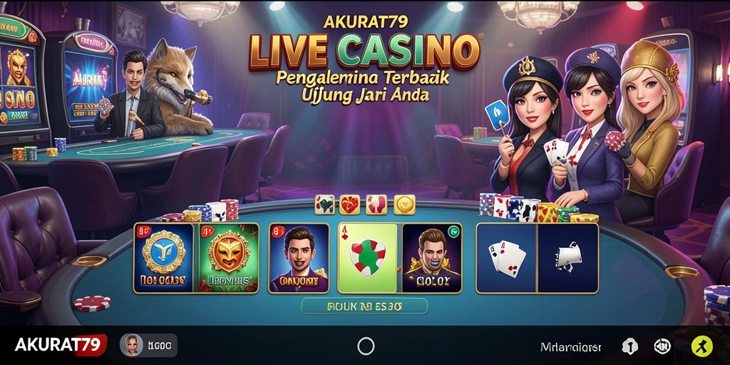 Tampilan gameplay Live Casino di AKURAT79 yang menarik dan interaktif.