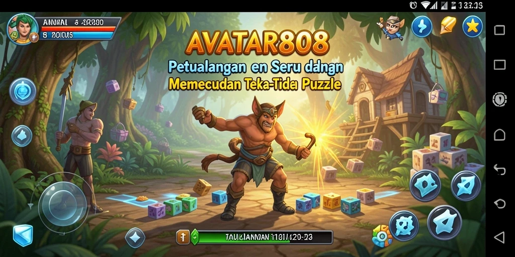 Screenshot utama AVATAR808 menampilkan gameplay seru dalam memecahkan teka-teki.