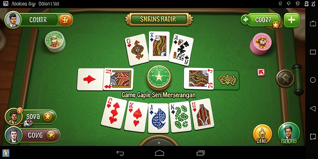 Screenshot C0077 menampilkan gameplay Gaple yang seru dan interaktif.