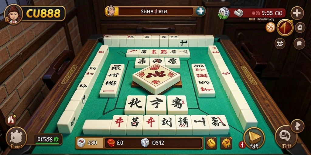 Tangkapan layar CU888 menampilkan gameplay seru Mahjong.