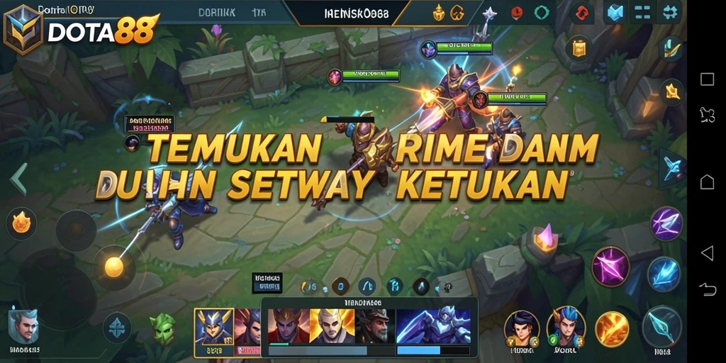 Tampilan gameplay DOTA88 yang memukau dengan elemen musik interaktif.