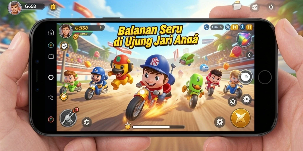 Tangkapan layar G668 menampilkan balapan seru dengan mobil berkinerja tinggi.