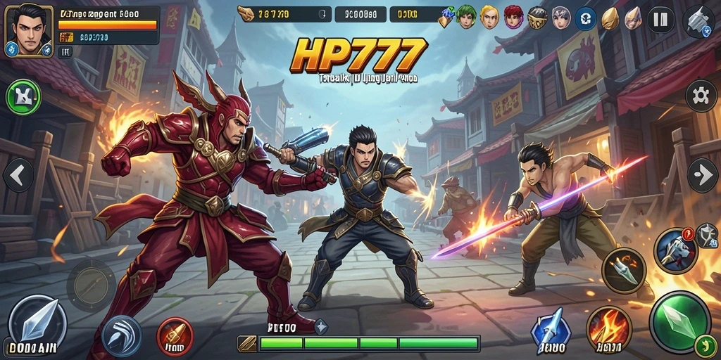Gameplay HP777 yang seru menunjukkan pertarungan karakter yang menegangkan.