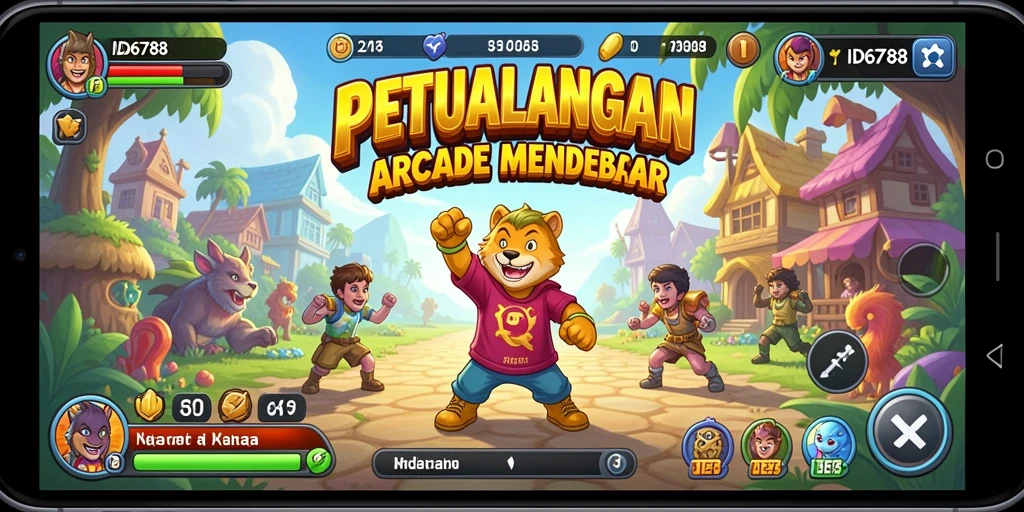Tangkapan layar ID6788 menampilkan aksi gameplay Arcade yang intens.