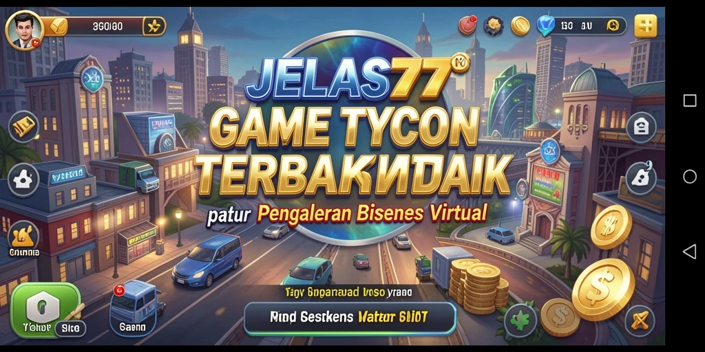 Tangkapan layar utama JELAS777 memperlihatkan gameplay bisnis yang menarik.