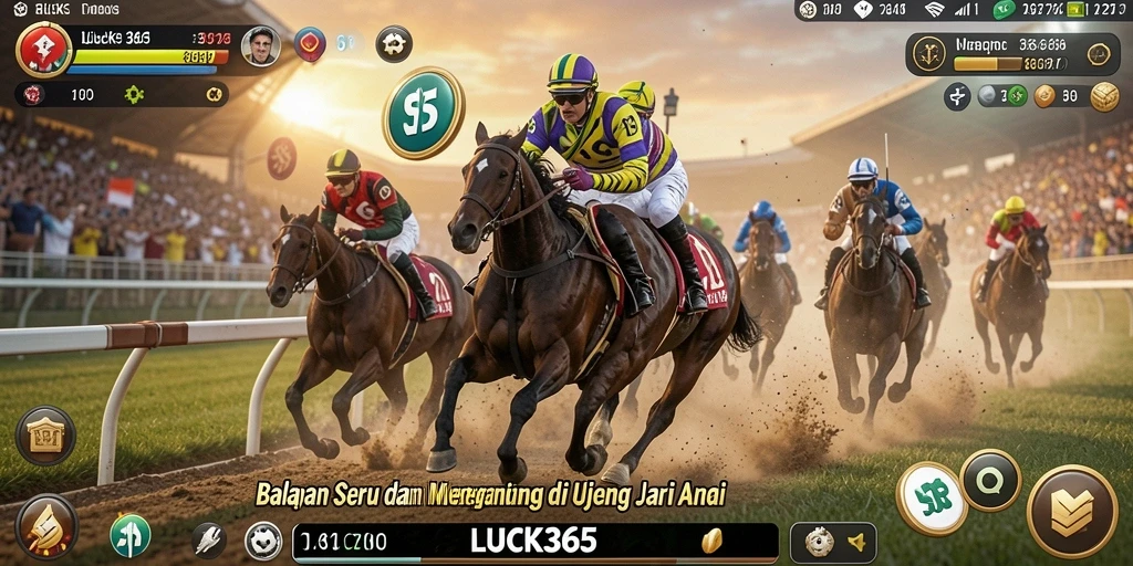 Tangkapan layar LUCK365 menampilkan balapan dengan kendaraan yang cepat.