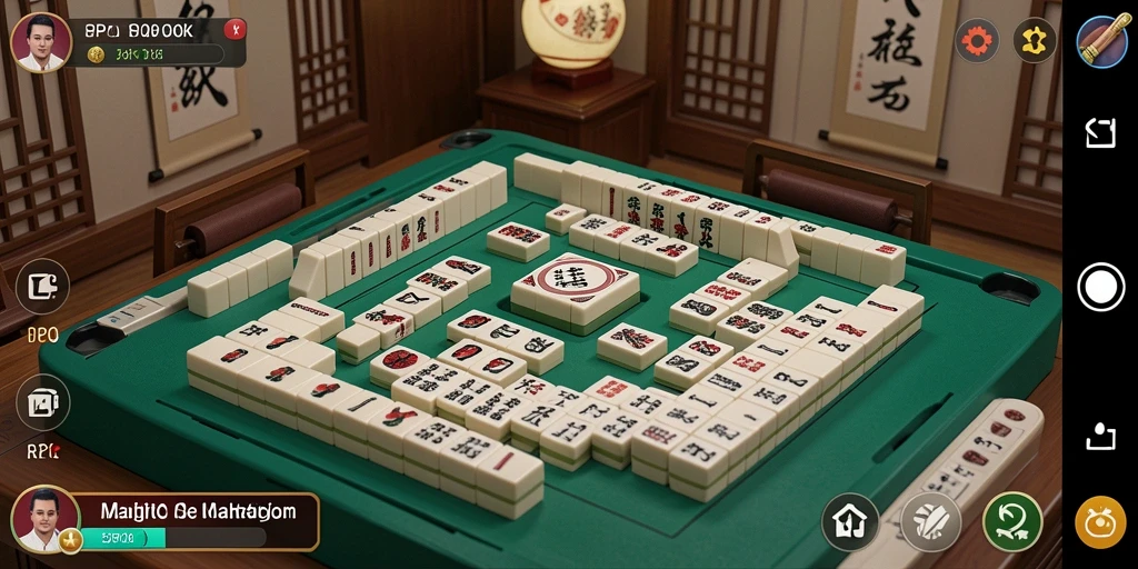 Screenshot RPOK menampilkan gameplay Mahjong yang menarik dan interaktif.