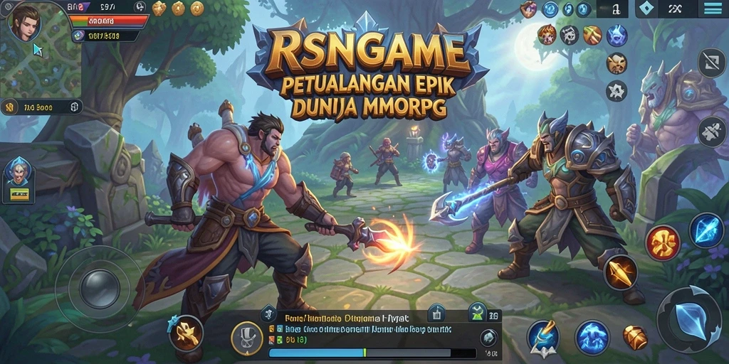 Screenshot gameplay RSNGAME menampilkan aksi pertempuran yang mendebarkan.