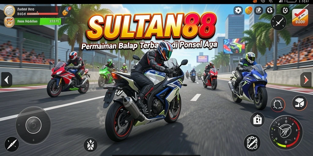 Tampilan gameplay SULTAN88 yang mendebarkan saat balapan.
