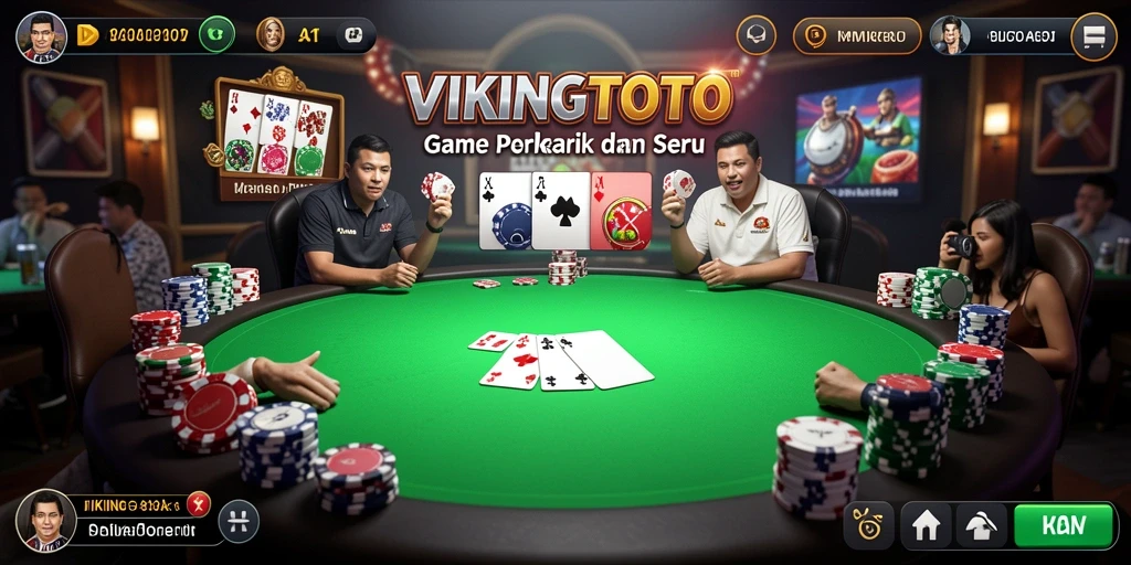 Gambar tampilan gameplay seru VIKINGTOTO yang menampilkan poker.