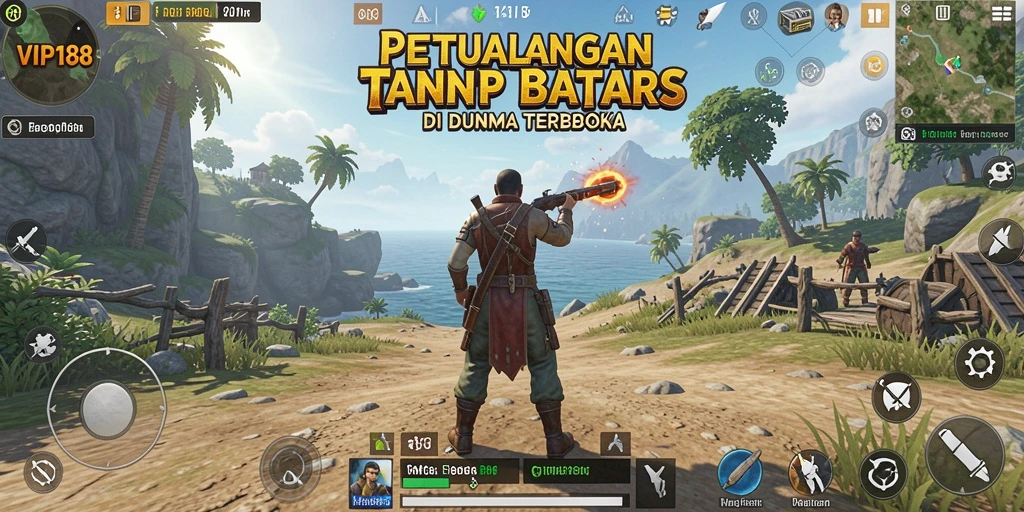 Tangkapan layar dari gameplay <strong>VIP188</strong> yang menampilkan eksplorasi dunia terbuka.