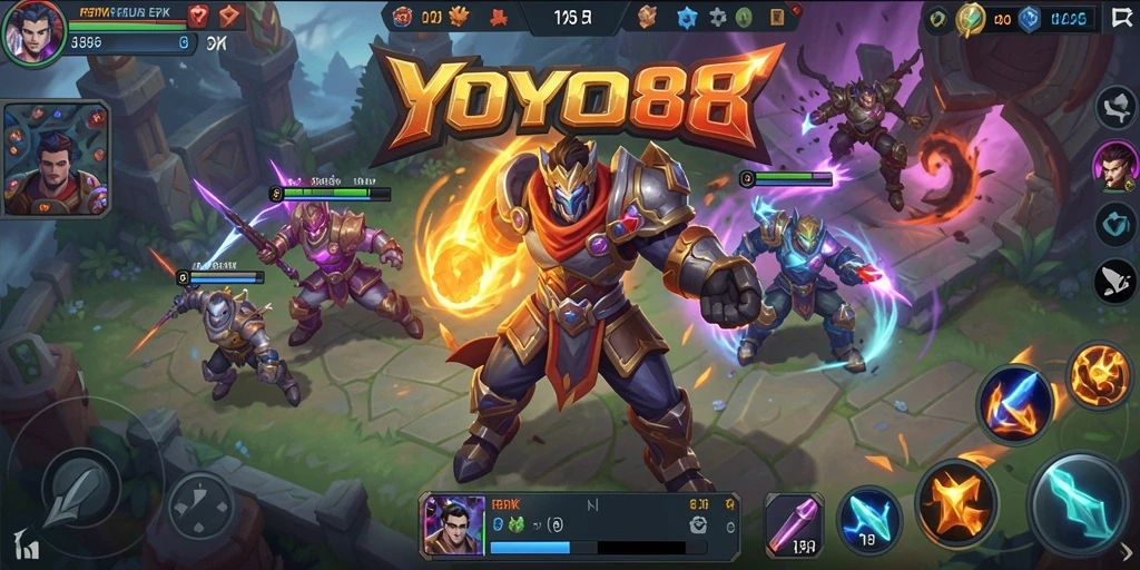 Tampilan gameplay seru dalam pertarungan tim di YOYO88.